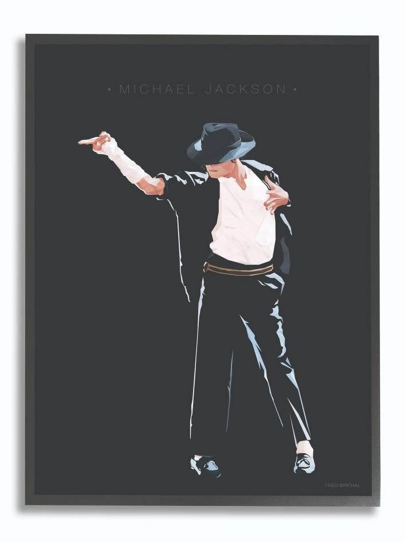 Stupell Industries Michael Jackson Famous People Characters Fashion Design Framed Wall Art by Fred Birchal
