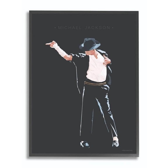 Stupell Industries Michael Jackson Famous People Characters Fashion Design Framed Wall Art by Fred Birchal