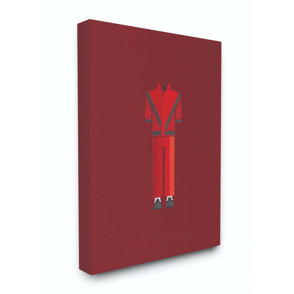 Stupell Industries Michael Jackson Red Famous People Characters Fashion Design Canvas Wall Art by Fred Birchal