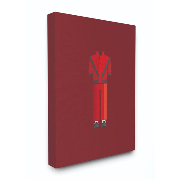 Stupell Industries Michael Jackson Red Famous People Characters Fashion Design Canvas Wall Art by Fred Birchal