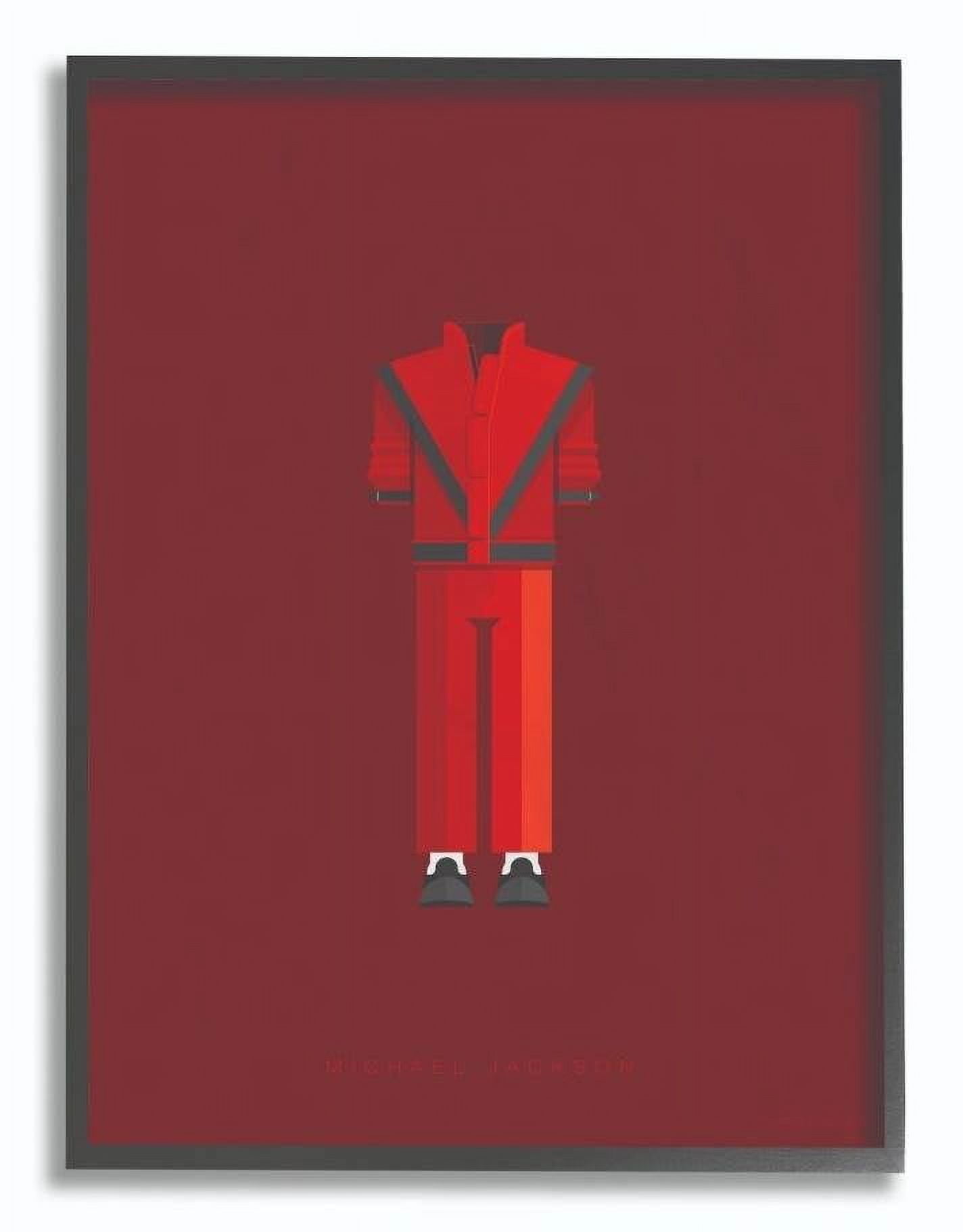 Stupell Industries Michael Jackson Red Famous People Characters Fashion Design Framed Wall Art by Fred Birchal