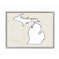 thumbnail image 1 of Stupell Industries Michigan Home State Map Neutral Print Design Gray Farmhouse Rustic Framed Giclee Texturized Art by Daphne Polselli, 1 of 2