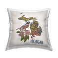 thumbnail image 1 of Stupell Industries Michigan State Bird Flower Patterns Square Decorative Printed Throw Pillow, 18 x 18,, 1 of 6
