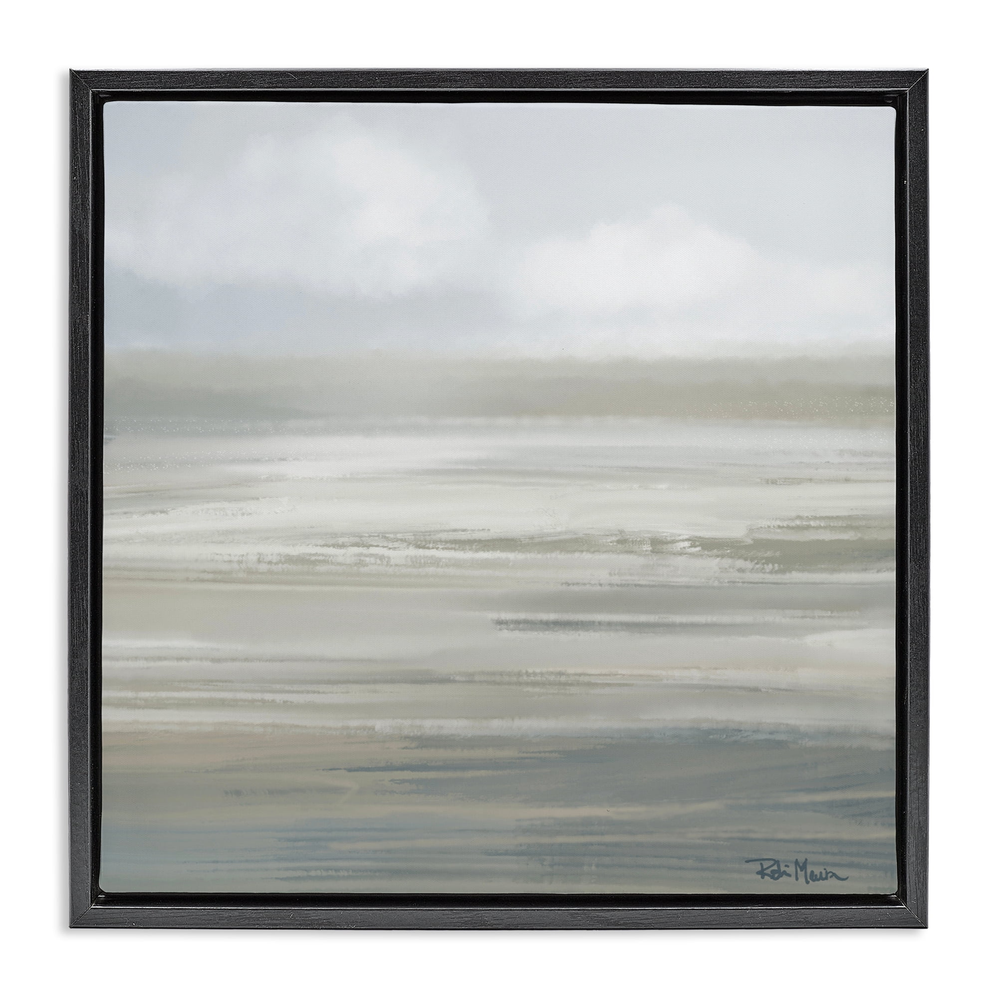 Stupell Industries Mid Afternoon Landscape Black Framed Floater Canvas Wall Art, design by Robin Maria