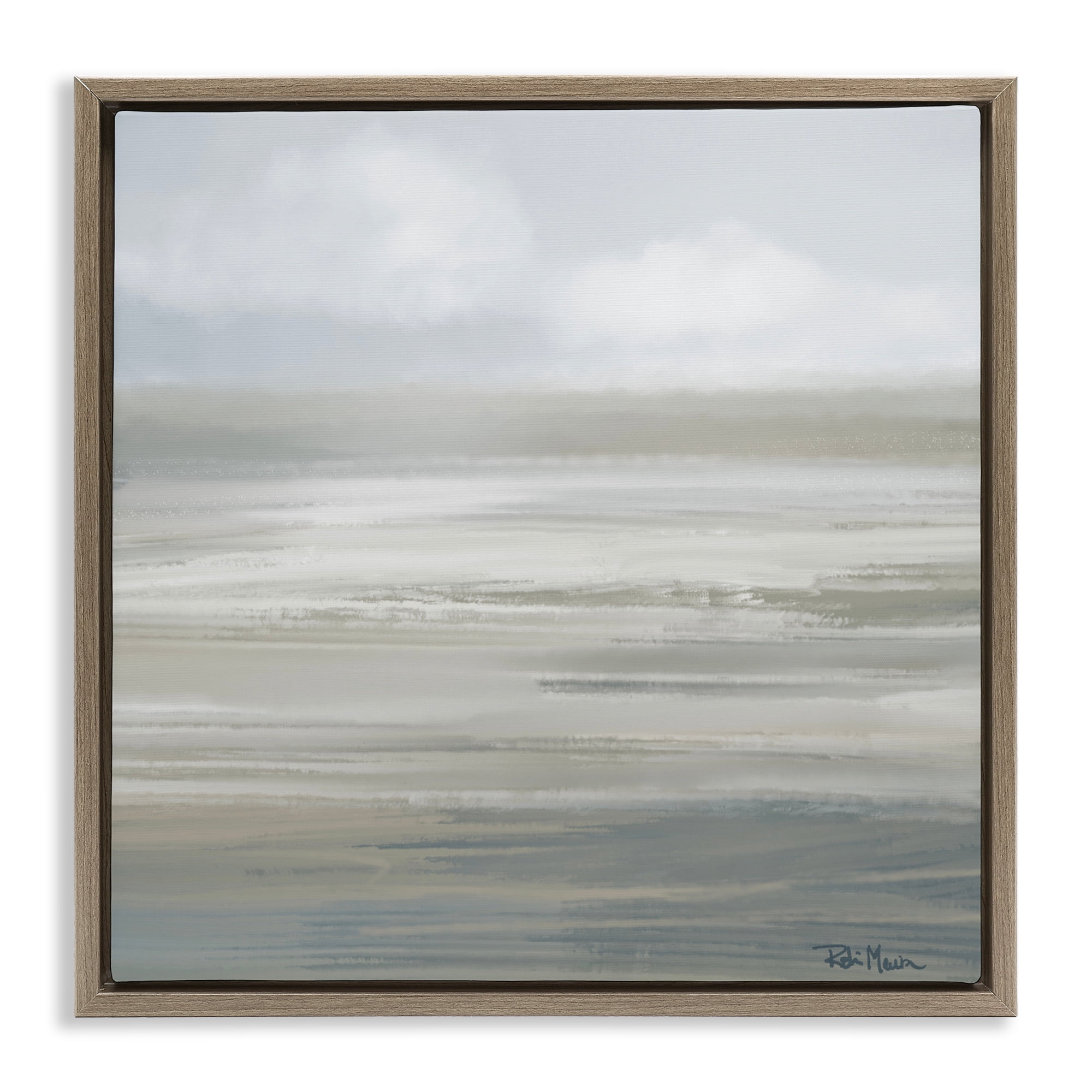 Stupell Industries Mid Afternoon Landscape Brown Framed Floater Canvas Wall Art, design by Robin Maria