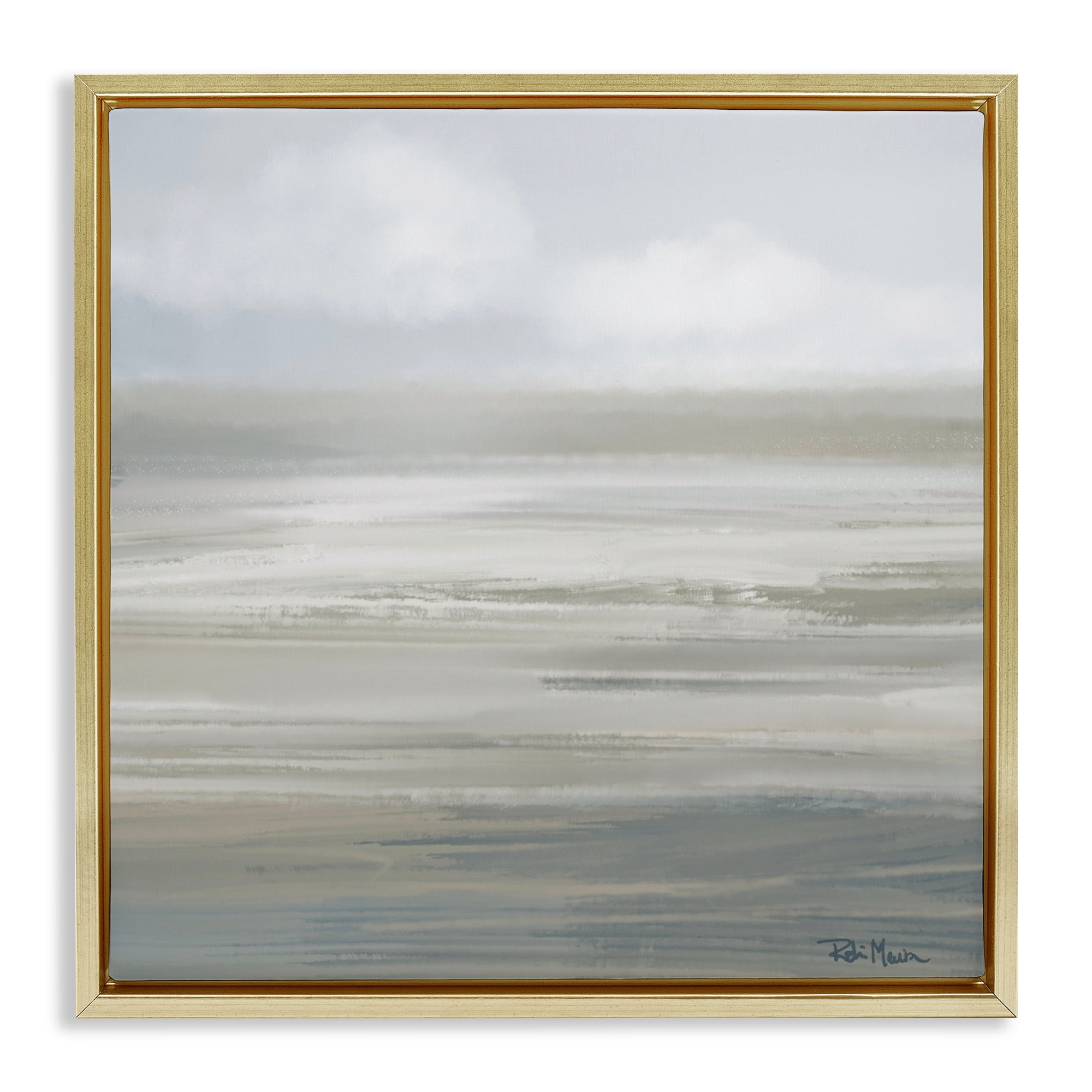 Stupell Industries Mid Afternoon Landscape Gold Framed Floater Canvas Wall Art, design by Robin Maria