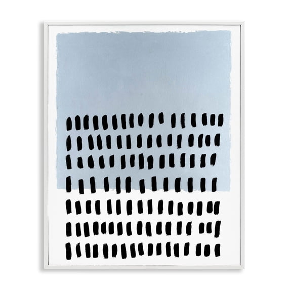 Stupell Industries Mid-Century Blue Dotted Pattern White Framed Giclee Art, 16 x 20, by Michael Willett