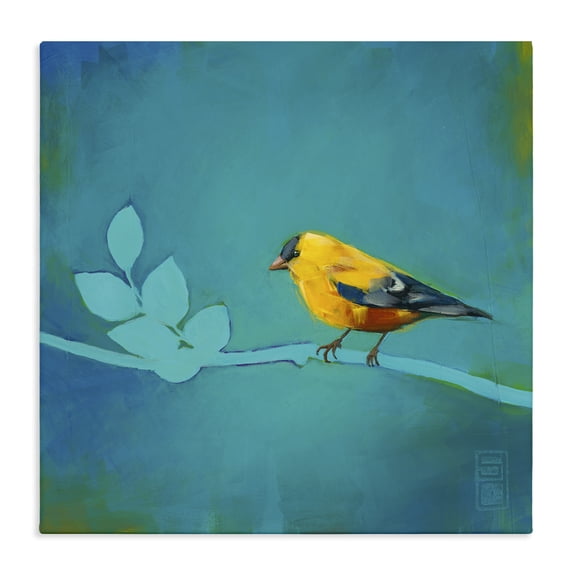 Stupell Industries Mid-Century Canary with Abstract Branch Canvas Art, 36 x 36, by Stacy D'Aguiar