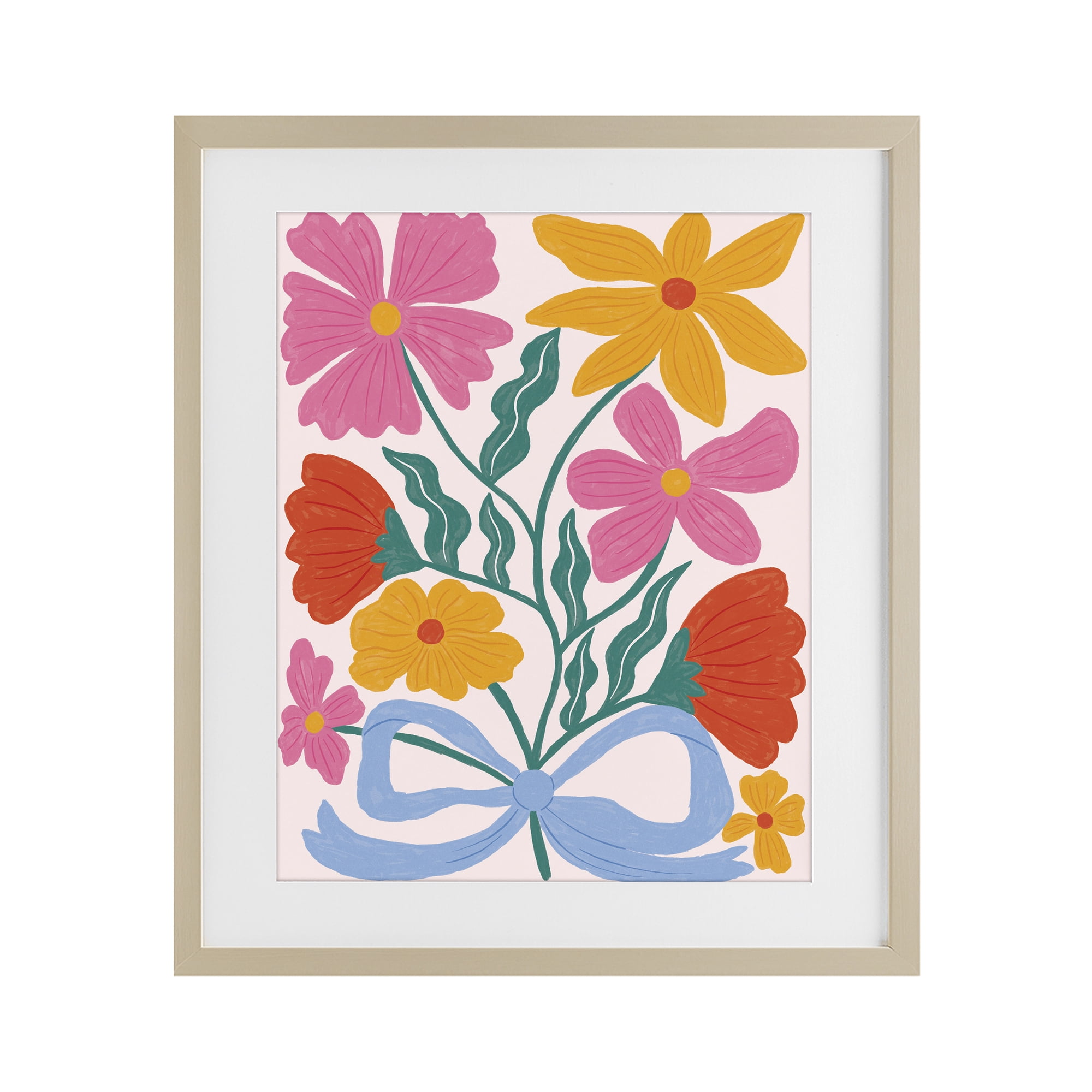 Stupell Industries Mid Century Fresh Florals Birch Framed Print Under Glass, design by Lisa Barlow