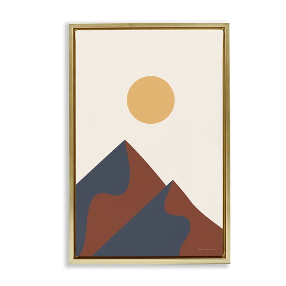 Stupell Industries Mid-Century Gold Floating Frame Canvas Art, 17 x 25, by Omar Escalante