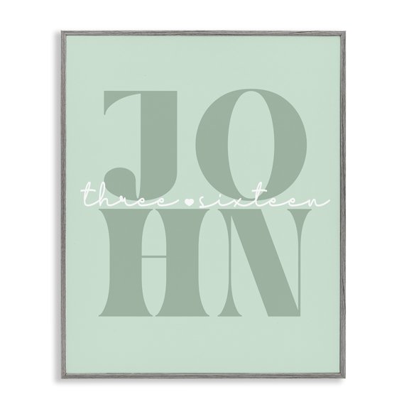 Stupell Industries Mid-Century John Proverb on Green Gray Framed Giclee Art, 16 x 20, by Lil' Rue