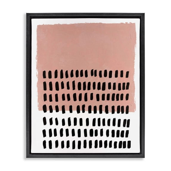 Stupell Industries Mid-Century Pink Dotted Pattern Black Floating Frame Canvas Art, 17 x 21, by Michael Willett