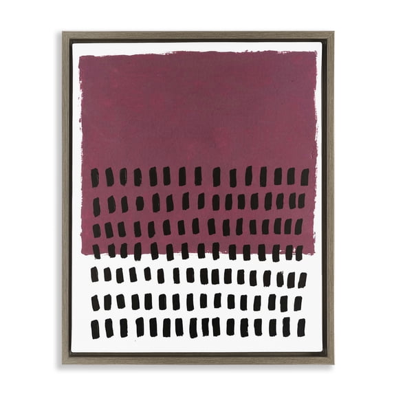 Stupell Industries Mid-Century Red Dotted Pattern Brown Floating Frame Canvas Art, 25 x 31, by Michael Willett