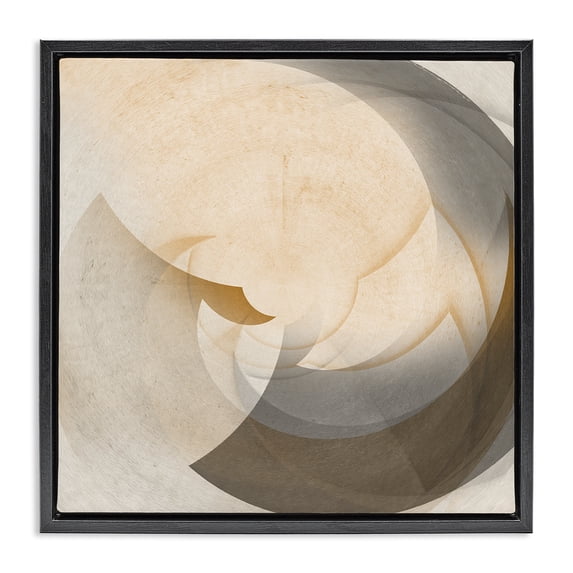 Stupell Industries Mid-Century Shadowed Form Curve Black Floating Frame Canvas Art, 18 x 18, by Noah Bay