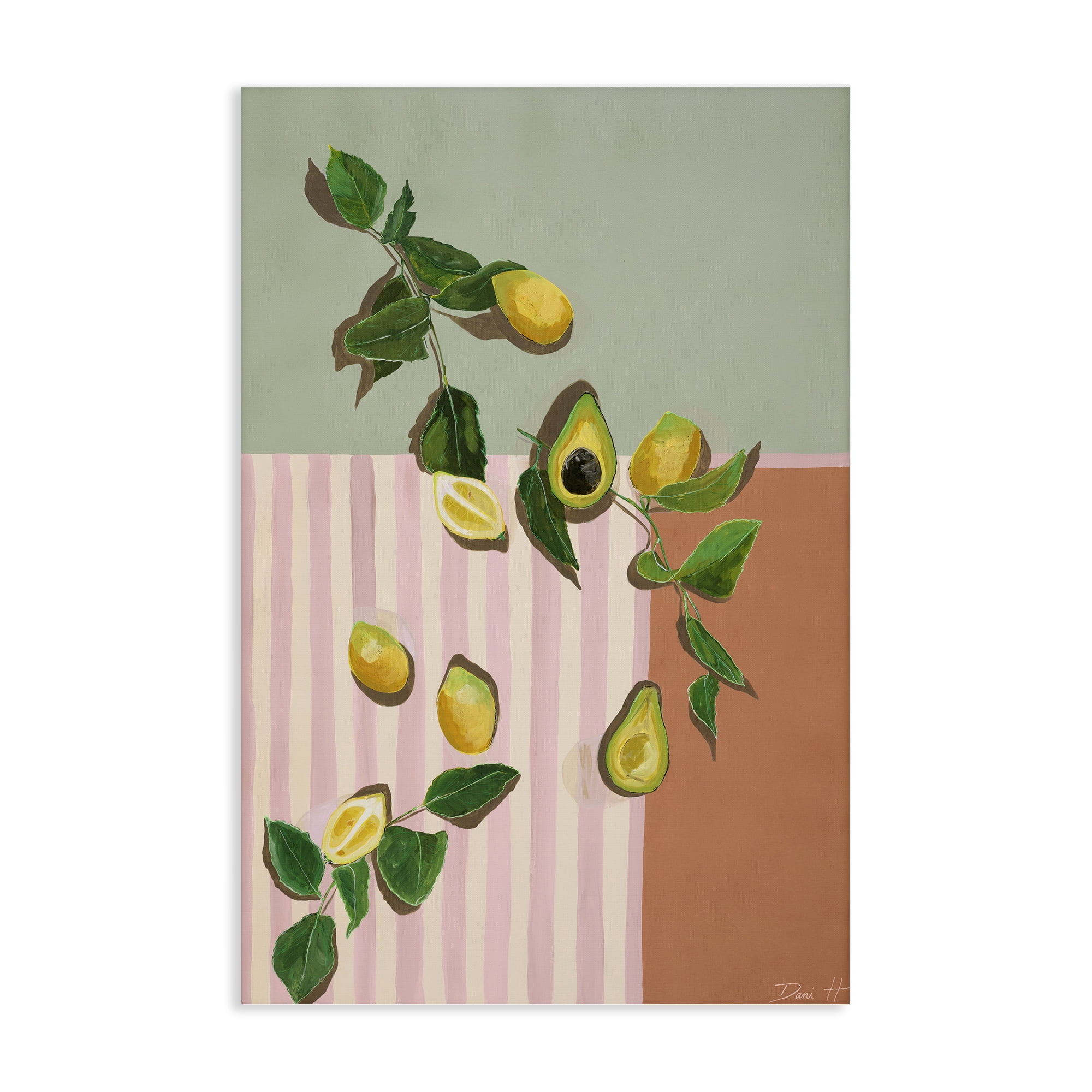 Stupell Industries Midcentury Avocado & Lemons Canvas Wall Art, design by Dani Heyward