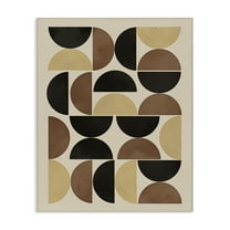 Stupell Industries Midcentury Beige Shapes Abstract Painting Wrapped Canvas Art Print Wall Art, 16 x 20