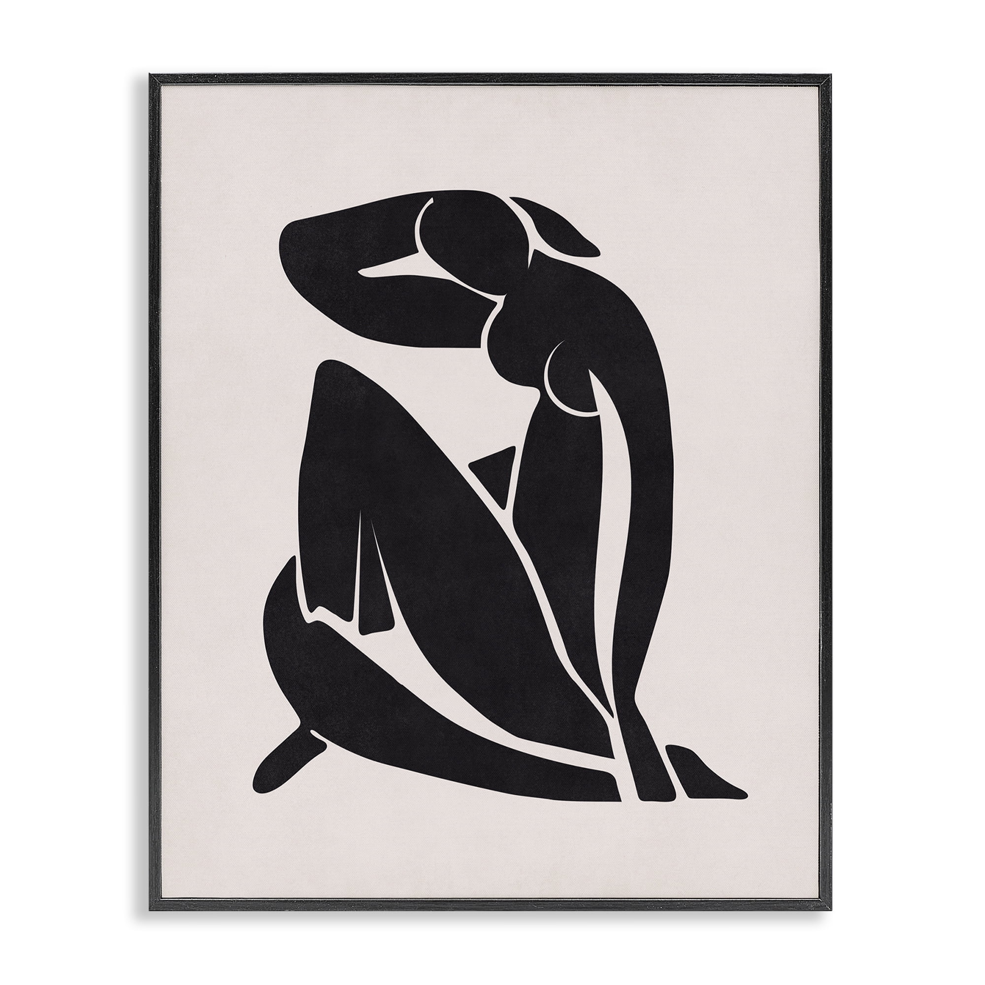 Stupell Industries Midcentury Boho Figure People Painting Black Framed Art Print Wall Art, 24 x 30