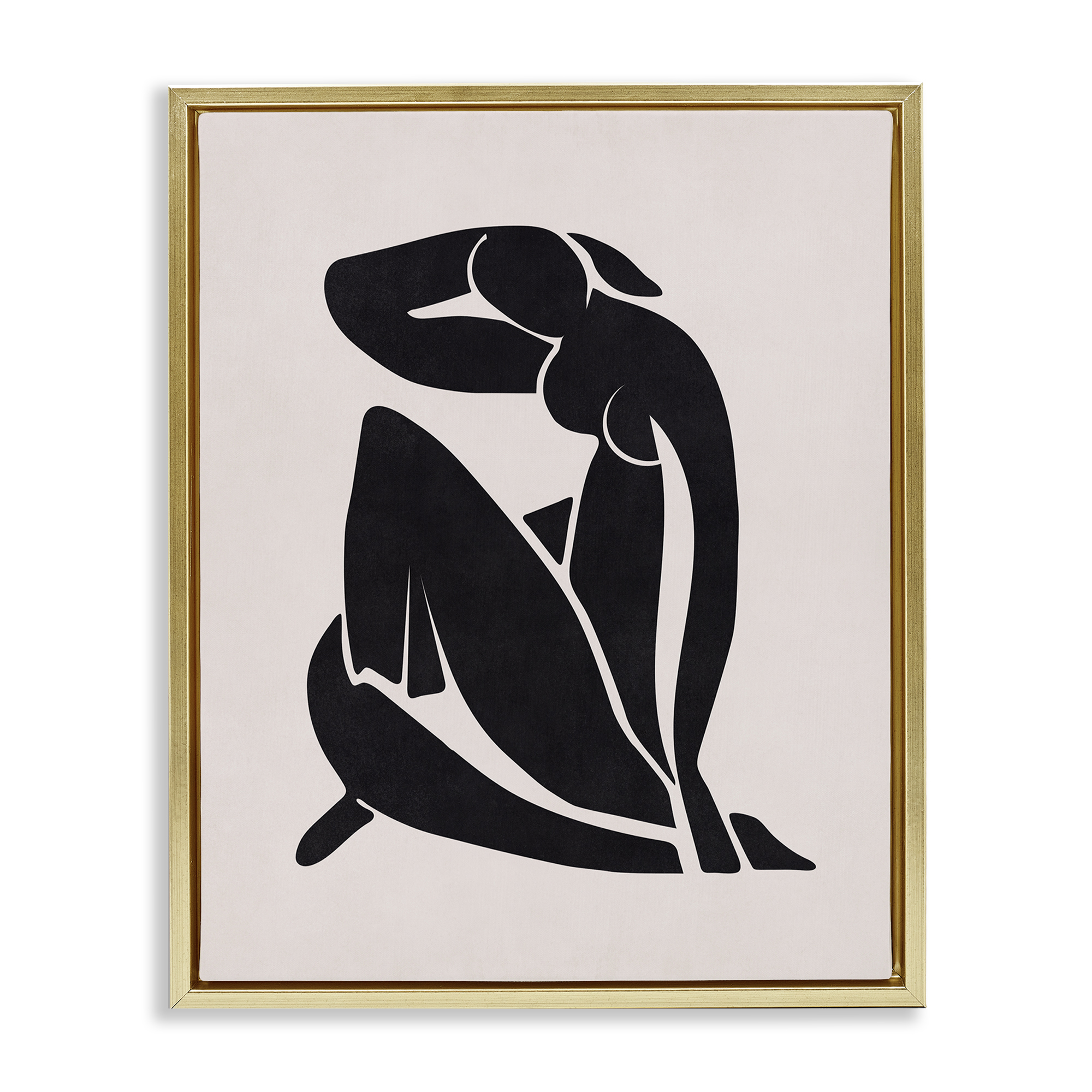 Stupell Industries Midcentury Boho Figure People Painting Gold Floater Framed Canvas Art Print Wall Art, 17 x 21