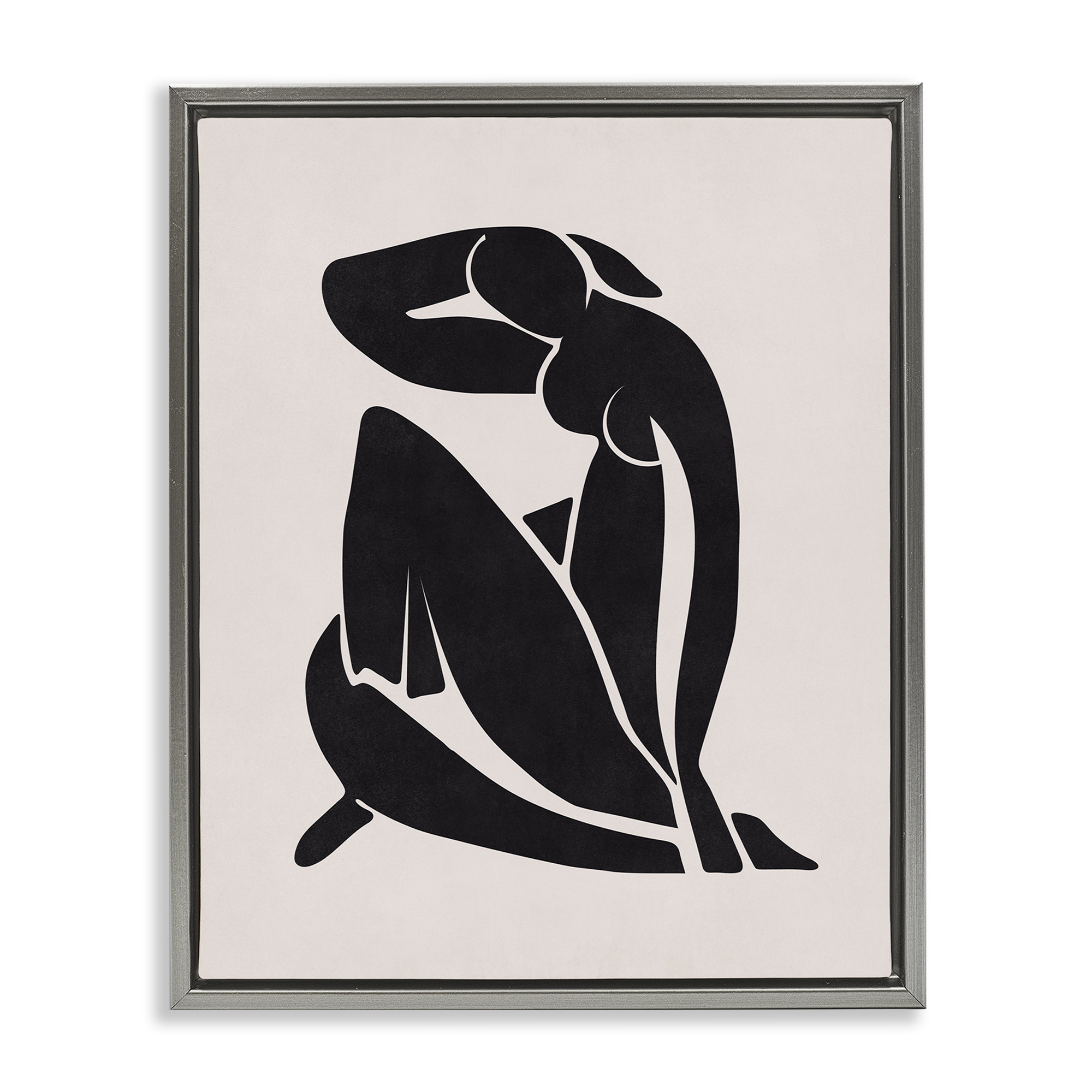 Stupell Industries Midcentury Boho Figure People Painting Gray Floater Framed Canvas Art Print Wall Art, 17 x 21