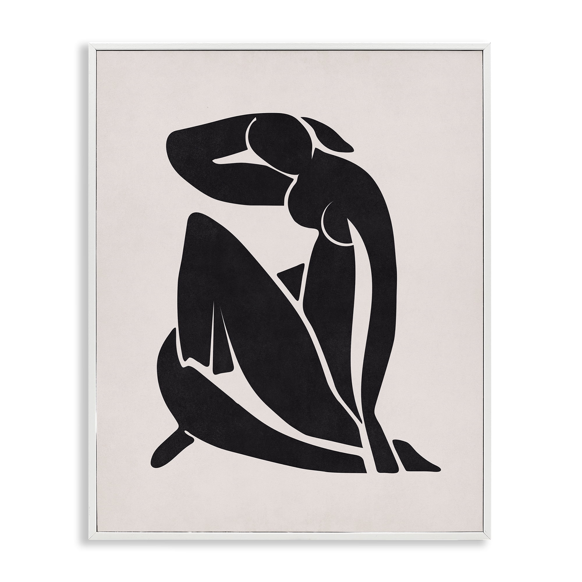 Stupell Industries Midcentury Boho Figure People Painting White Framed Art Print Wall Art, 24 x 30