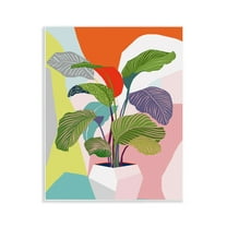 Stupell Industries Midcentury Bold Plant Plants & Flowers Painting Unframed Art Print Wall Art, 11 x 14
