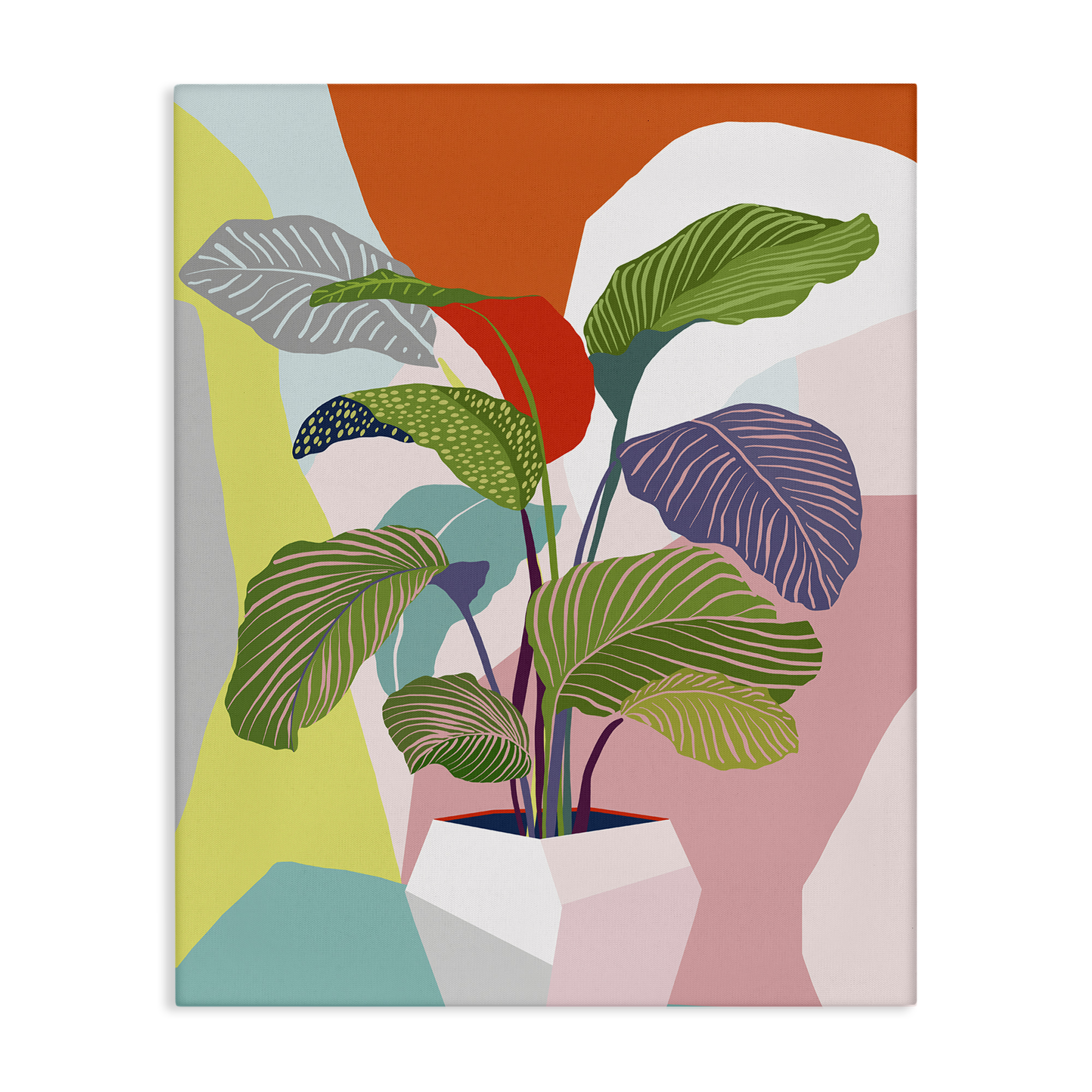 Stupell Industries Midcentury Bold Plant Plants & Flowers Painting Wrapped Canvas Art Print Wall Art, 24 x 30