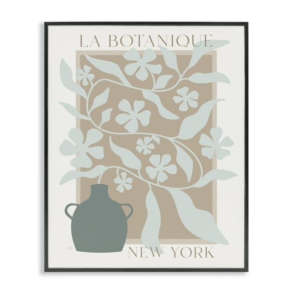 Stupell Industries Midcentury Botany Blooms Plants & Flowers Painting Black Framed Art Print Wall Art, 11 x 14