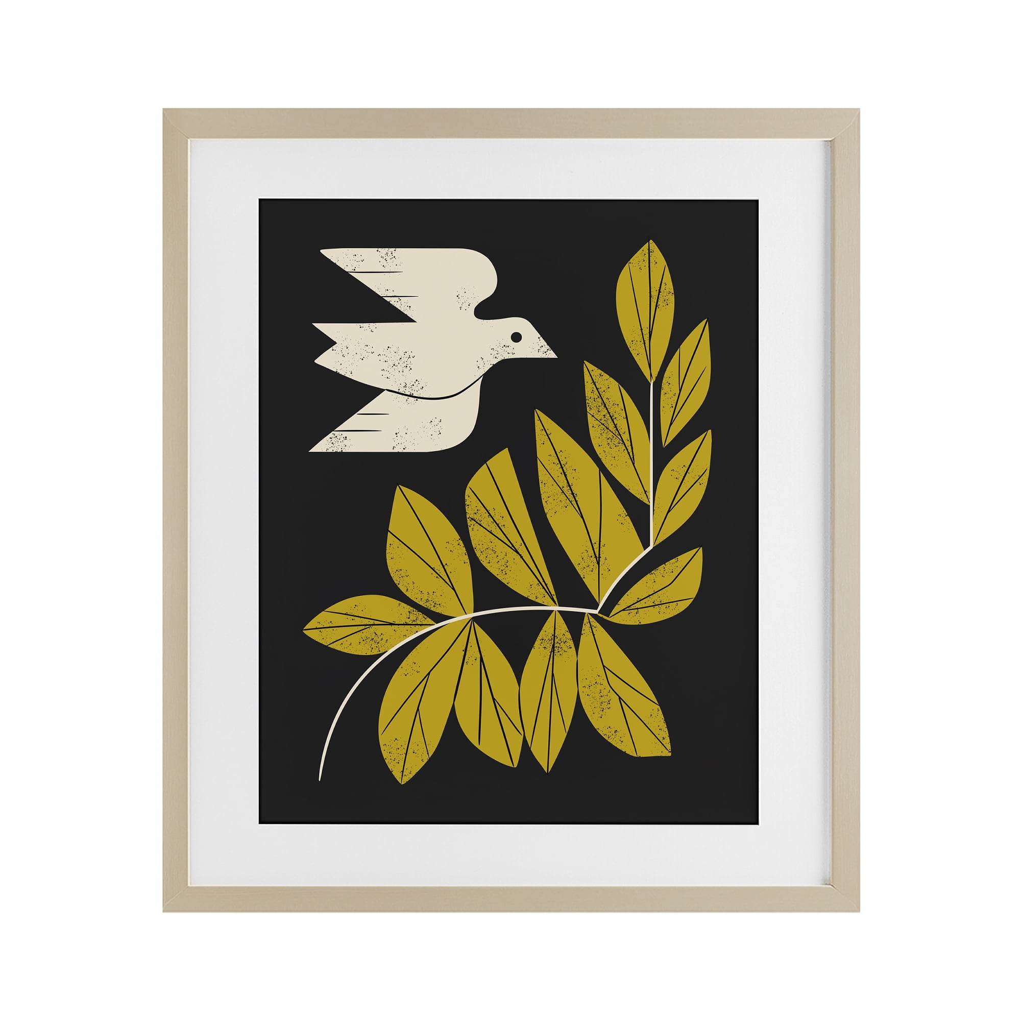 Stupell Industries Midcentury Dove & Branch Birch Framed Print Under Glass, design by Renea L. Thull