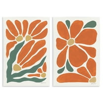 Stupell Industries Midcentury Flower Abstracts 2 Piece Wall Plaque Art Set design by Yvette St. Amant, 15 x 10