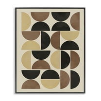 Stupell Industries Midcentury Geometric Shapes Abstract Painting Black Framed Art Print Wall Art, 11 x 14