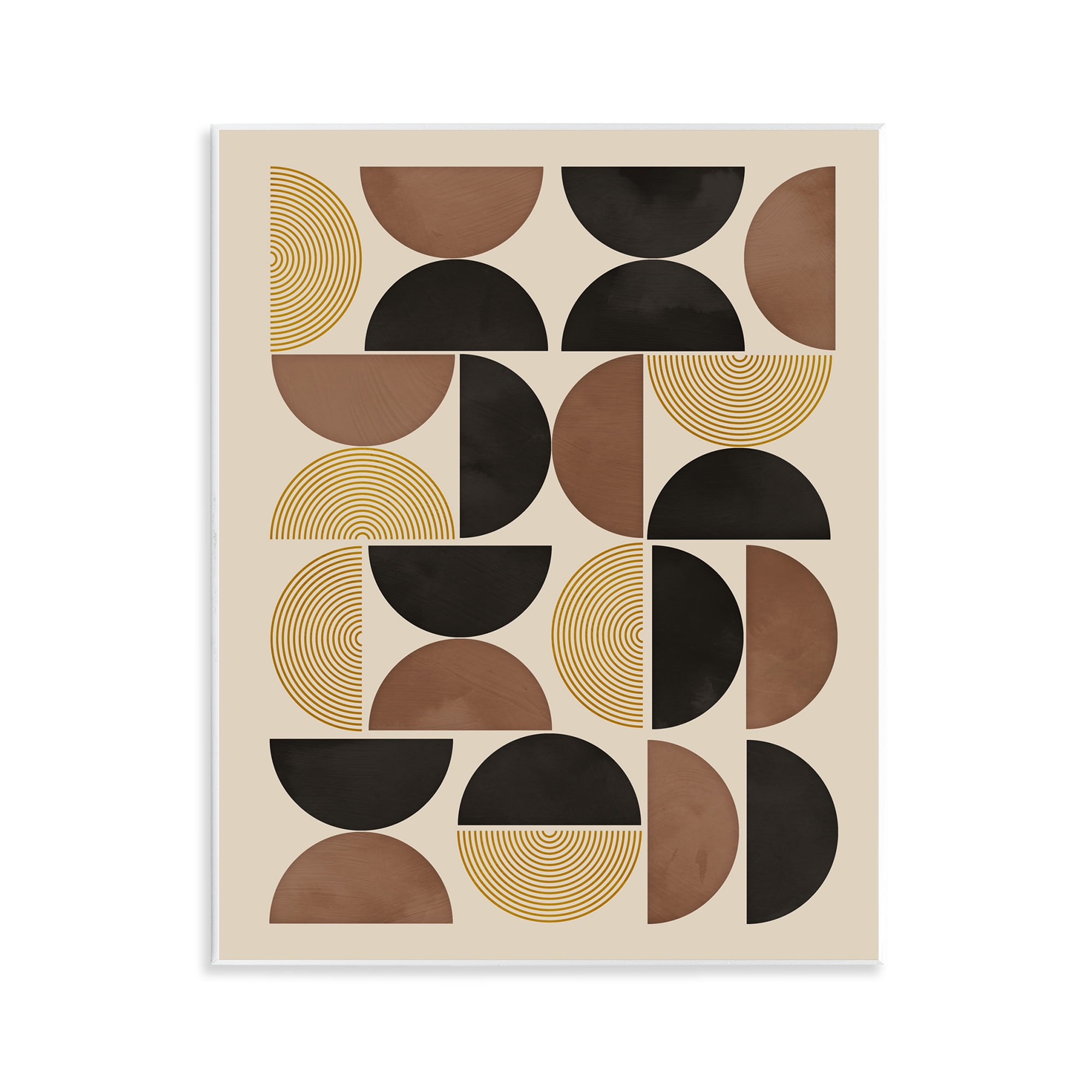 Stupell Industries Midcentury Geometric Shapes Abstract Painting Unframed Art Print Wall Art, 11 x 14