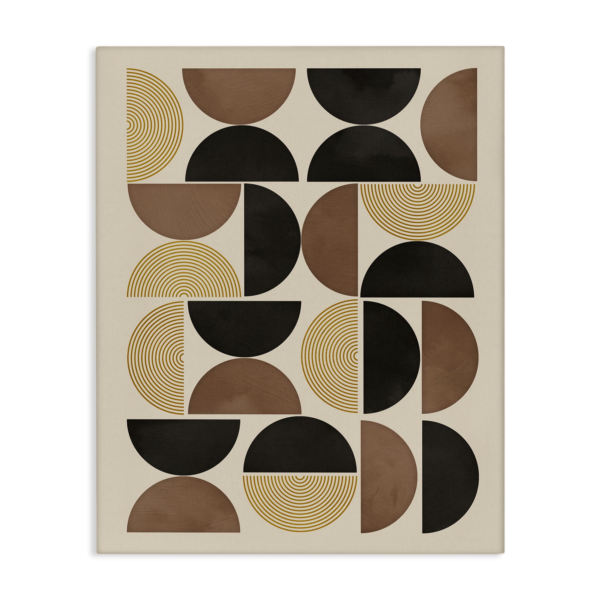 Stupell Industries Midcentury Geometric Shapes Abstract Painting Wrapped Canvas Art Print Wall Art, 30 x 40