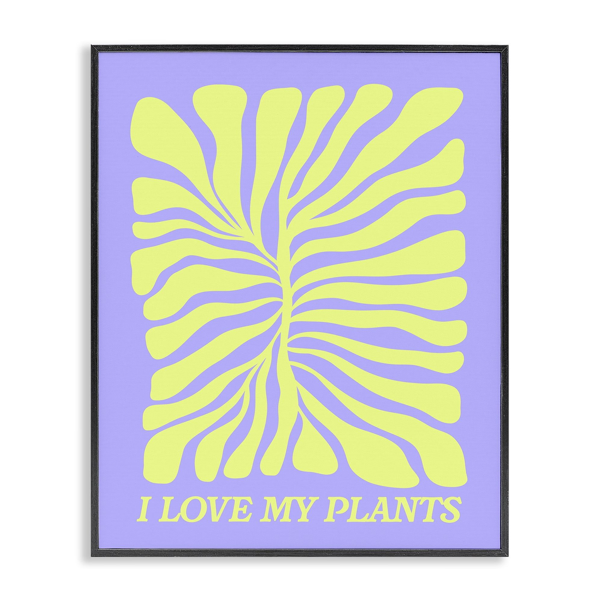 Stupell Industries Midcentury Love My Plants Plants & Flowers Painting Black Framed Art Print Wall Art, 16 x 20