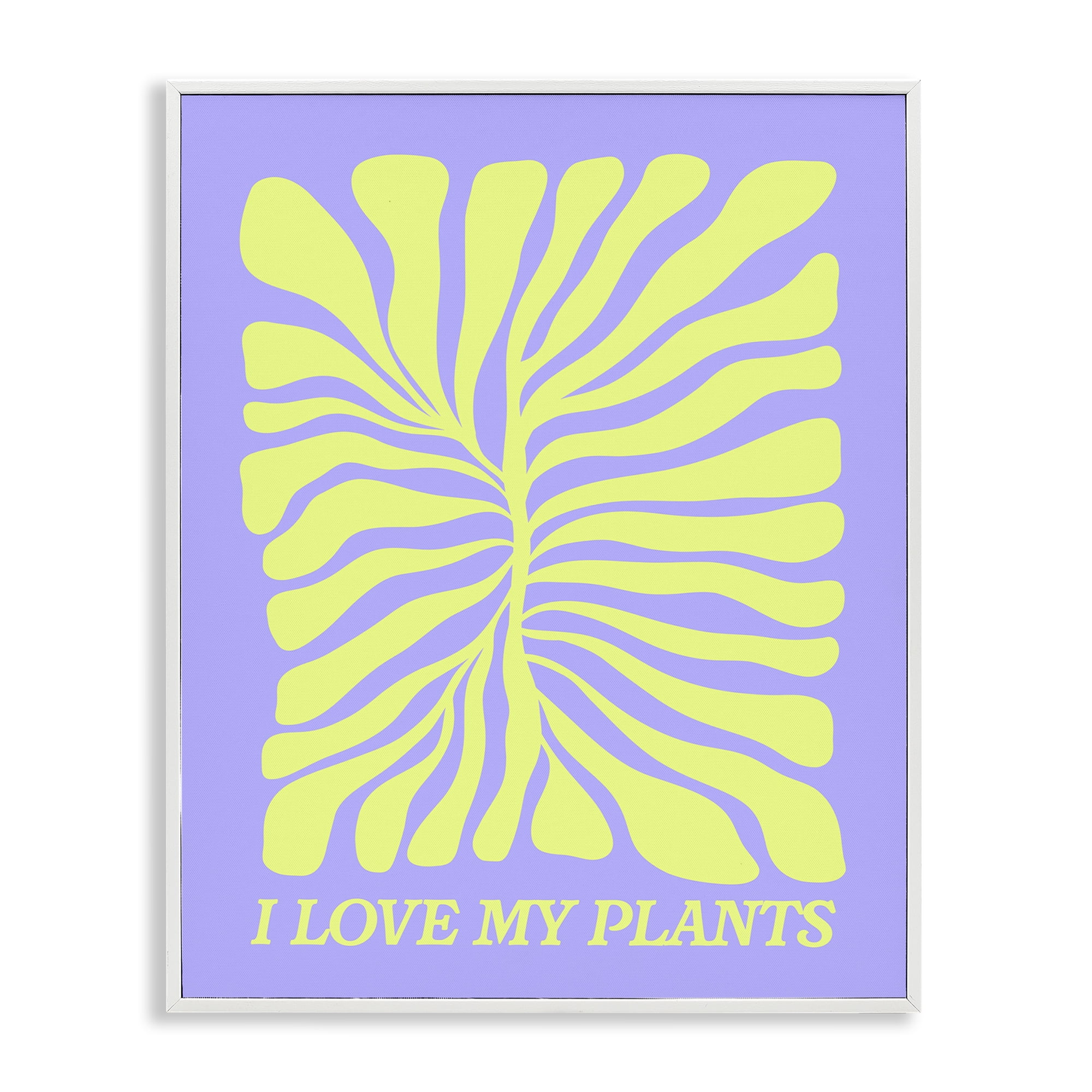 Stupell Industries Midcentury Love My Plants Plants & Flowers Painting White Framed Art Print Wall Art, 11 x 14