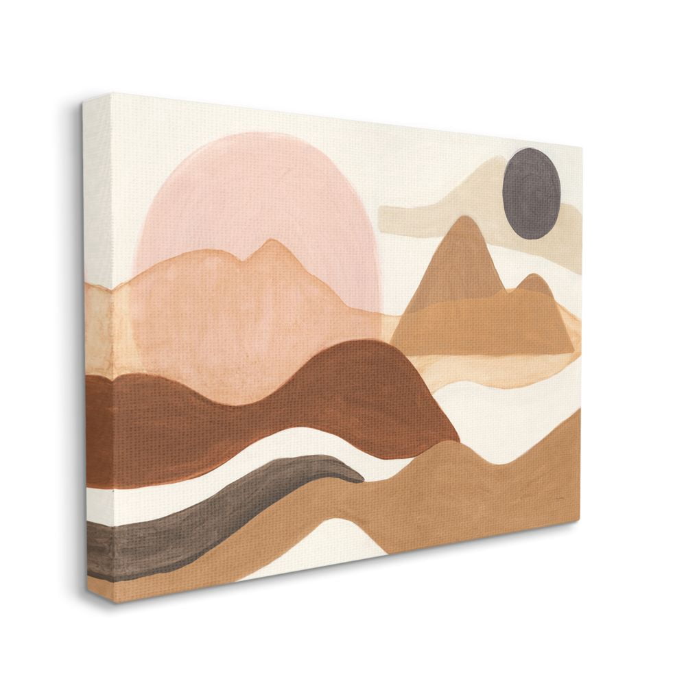 Stupell Industries Midcentury Mountain Range Terrain Brown Tan Painting Canvas Wall Art Design by Mary Urban, 36" x 48"