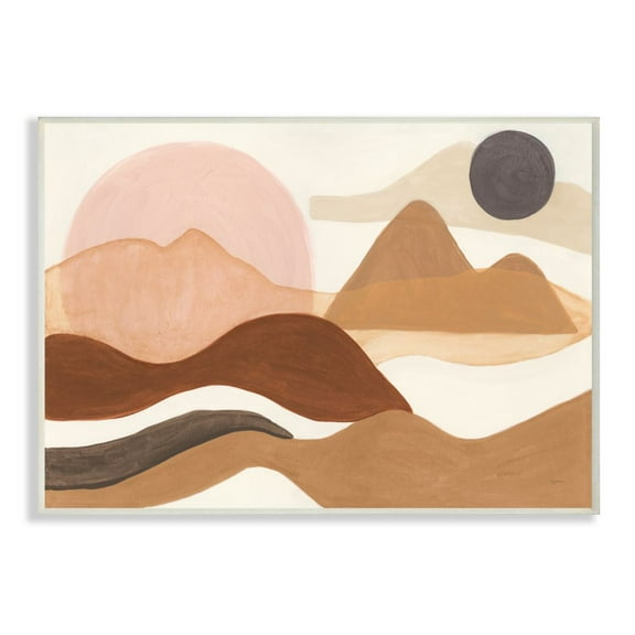 Stupell Industries Midcentury Mountain Range Terrain Brown Tan Painting Unframed Art Print Wall Art, 10x15, by Mary Urban