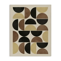 Stupell Industries Midcentury Neutral Geometric Abstract Painting Gallery Wrapped Canvas Art Print Wall Art, 16 x 20