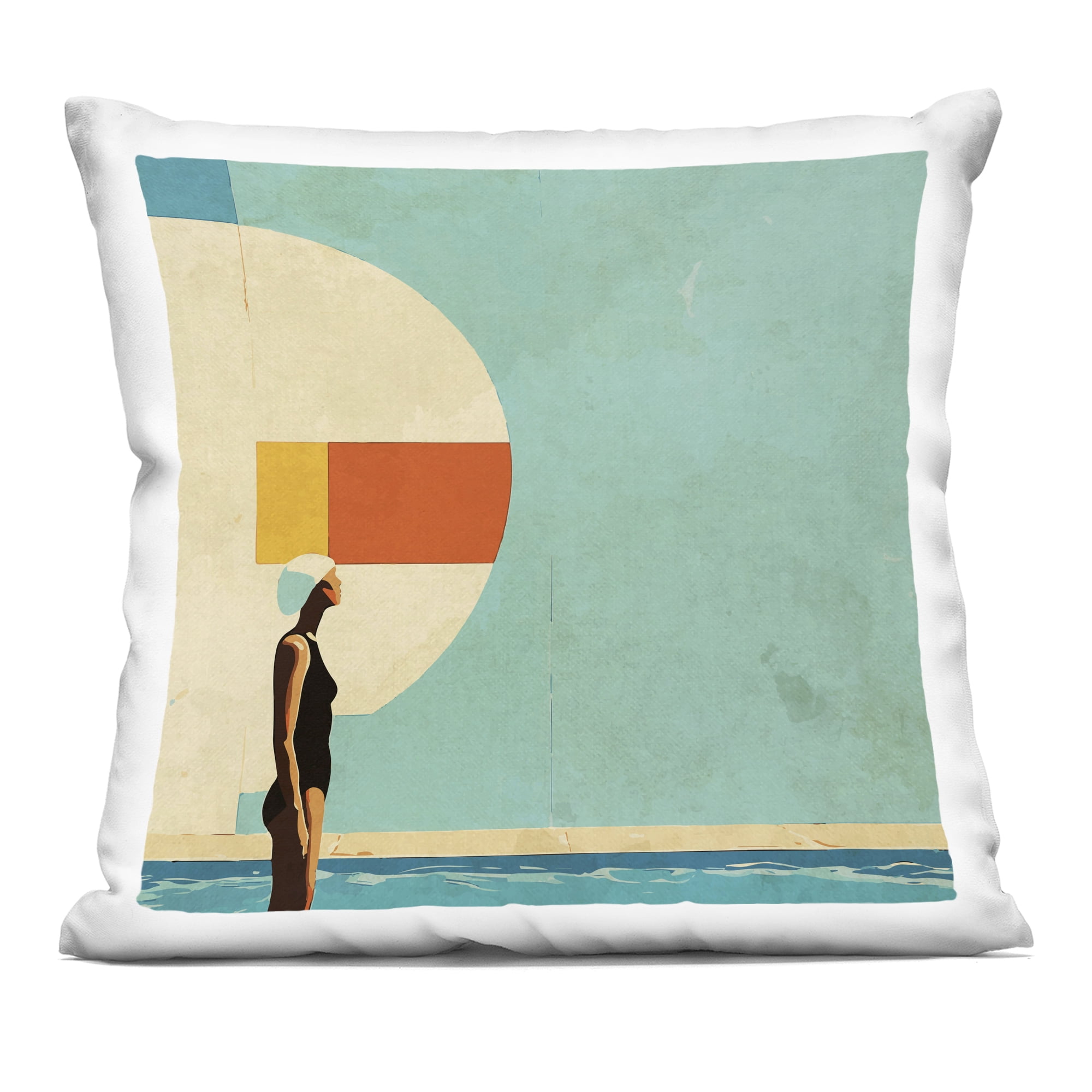 Stupell Industries Midcentury Pool Geometric Decorative Printed Throw Pillow, design by Layla Oz