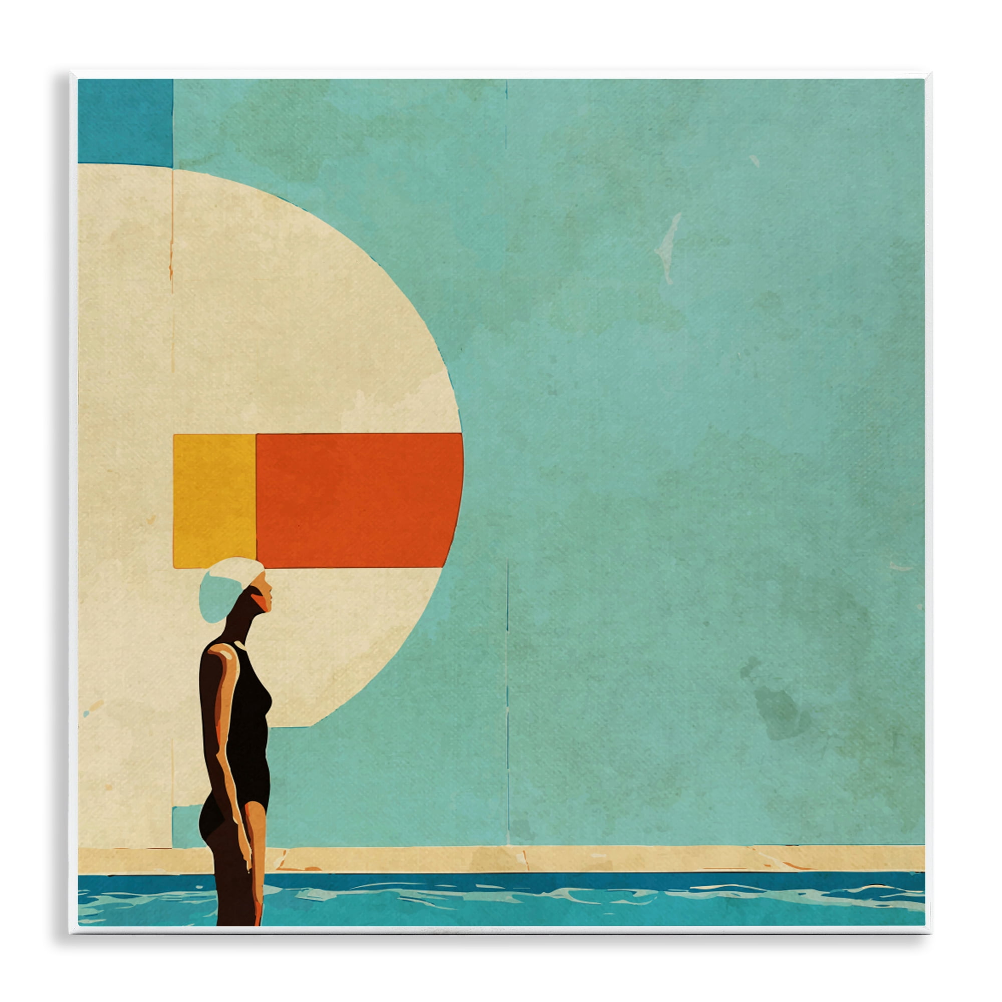 Stupell Industries Midcentury Pool Geometric Wall Plaque Art, design by Layla Oz