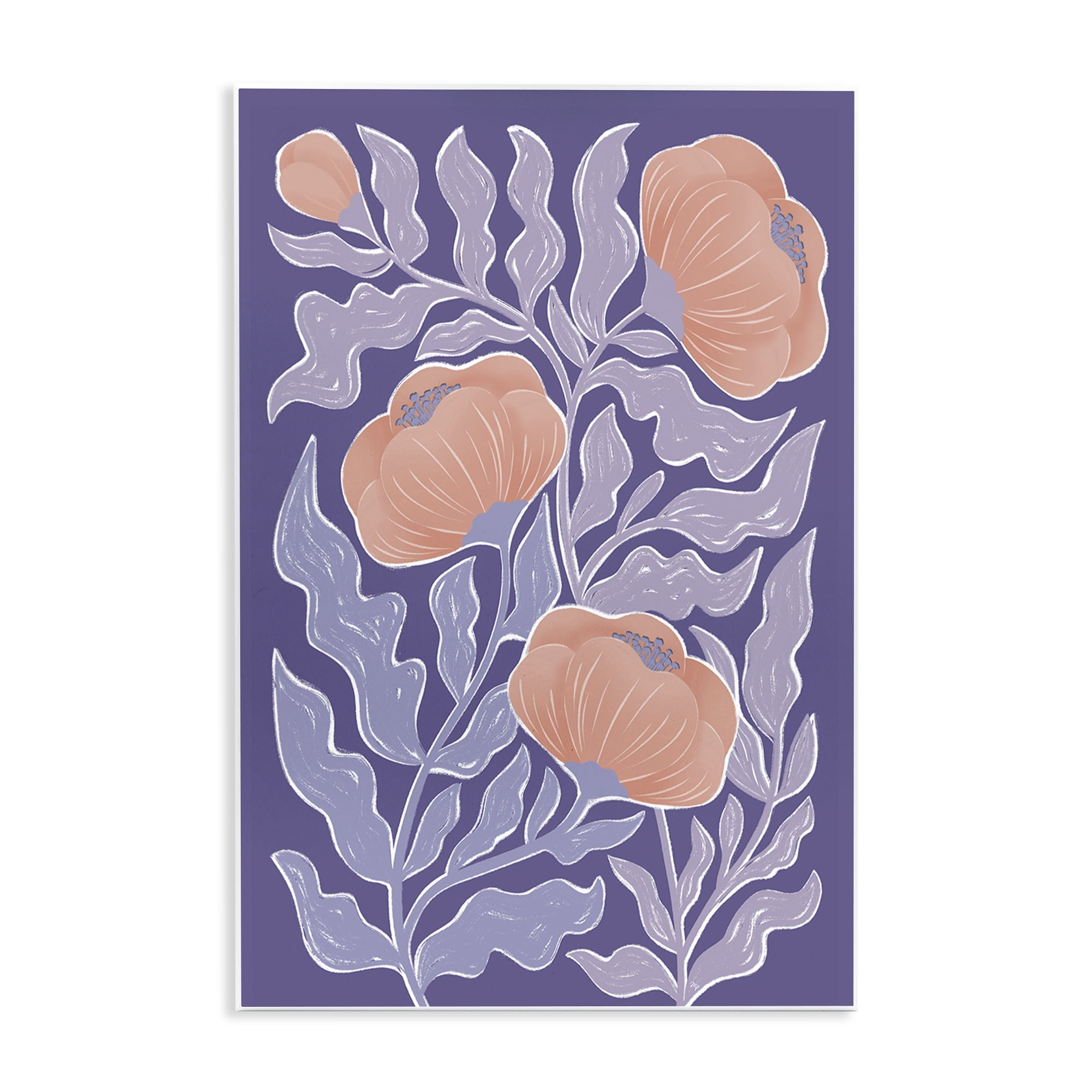 Stupell Industries Midcentury Purple Poppies Wall Plaque Art, design by Martina Pavlova