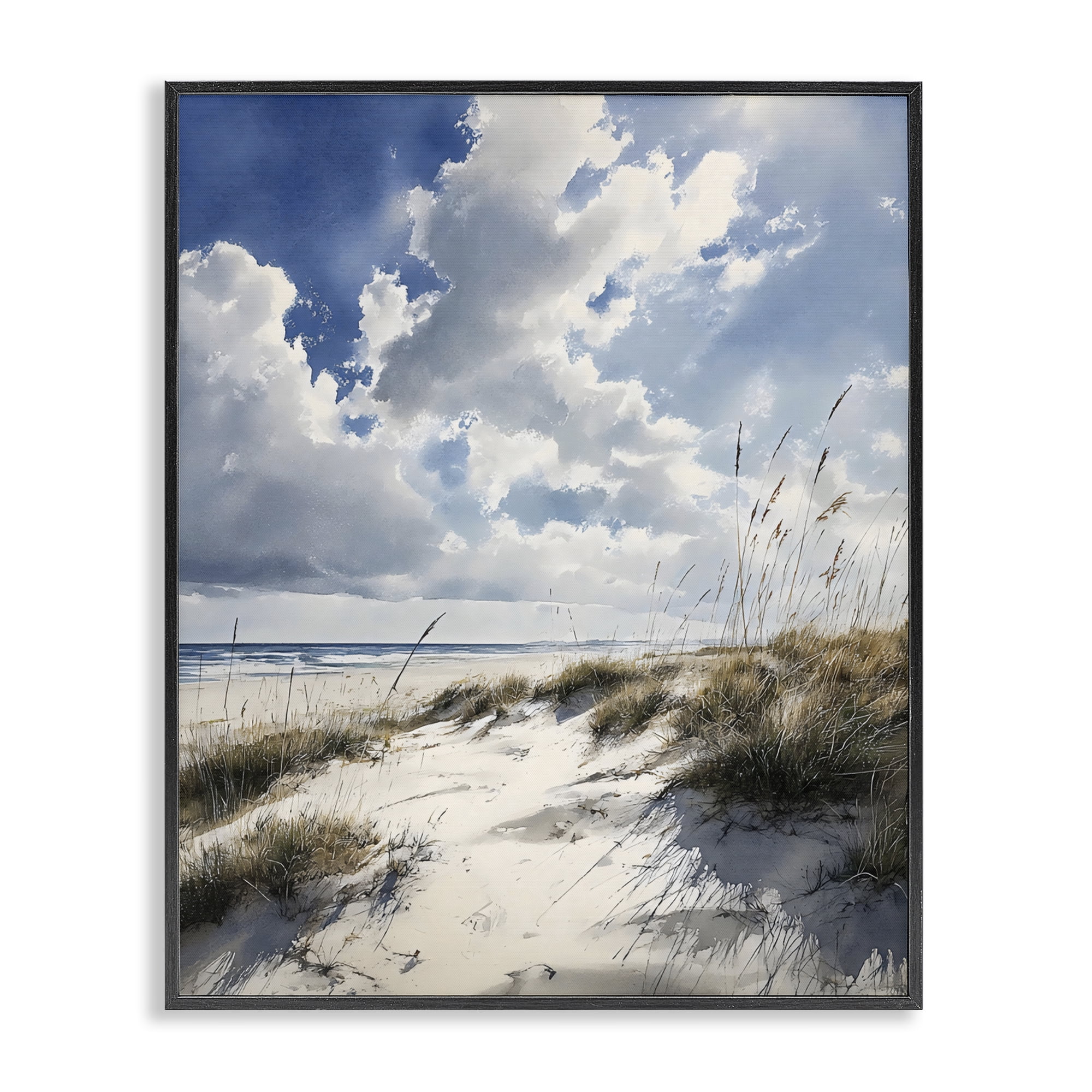 Stupell Industries Midday Sunny Beach Dunes Black Framed Giclee Art, design by Franklyn Gregory