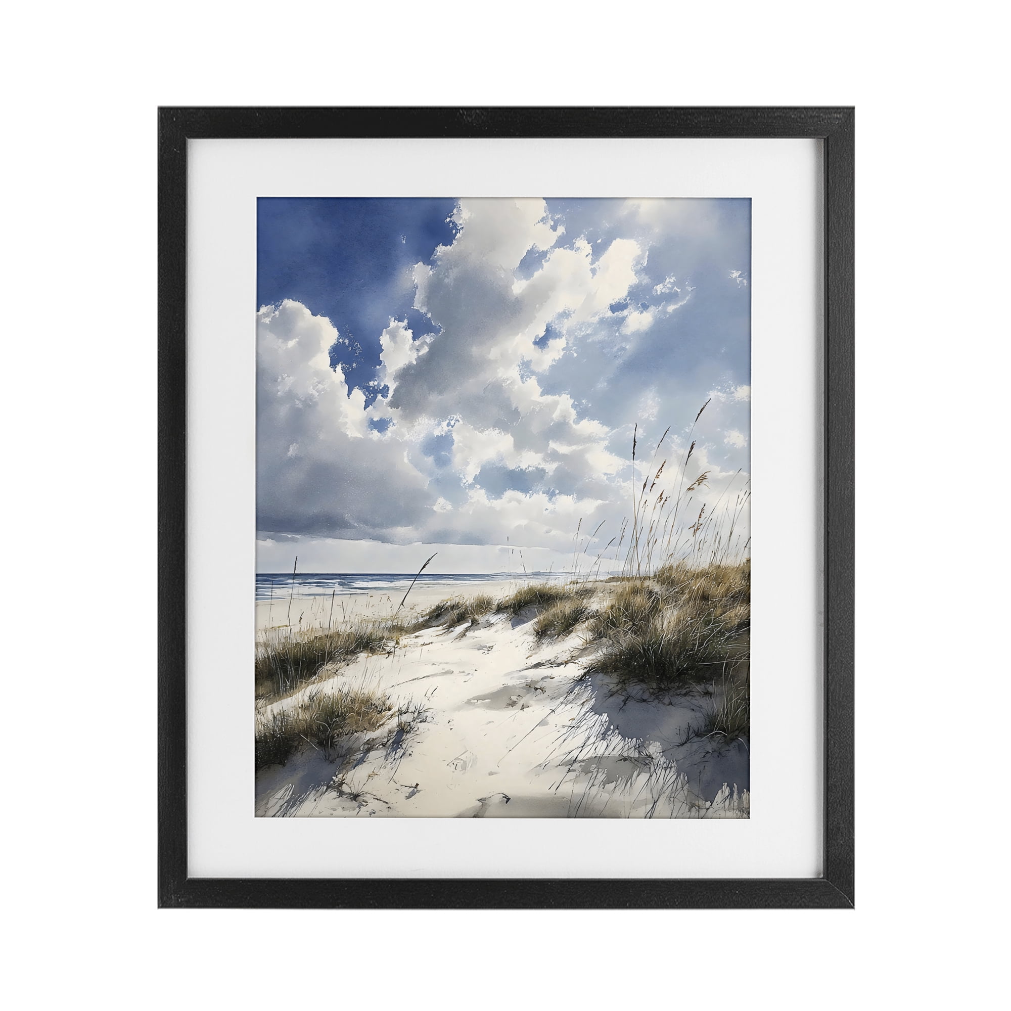 Stupell Industries Midday Sunny Beach Dunes Black Framed Print Under Glass, design by Franklyn Gregory