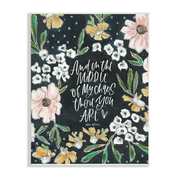 Stupell Industries Middle of My Chaos Romantic Expression Blushing Florals Country Painting Unframed Art Print Wall Art, 10 x 15, Design by Valerie Wieners