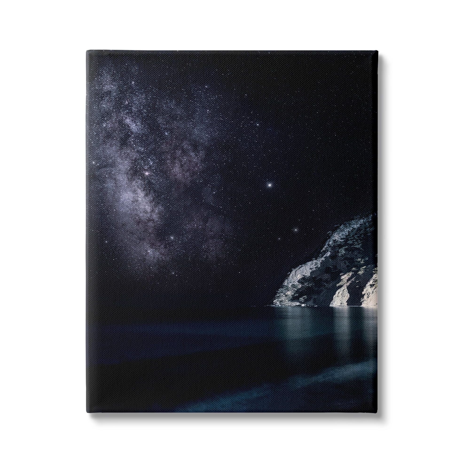 Stupell Industries Midnight Beach Coast Landscape Night Sky Galaxy Constellation, 36 x 48, Design by Dora Artemiadi