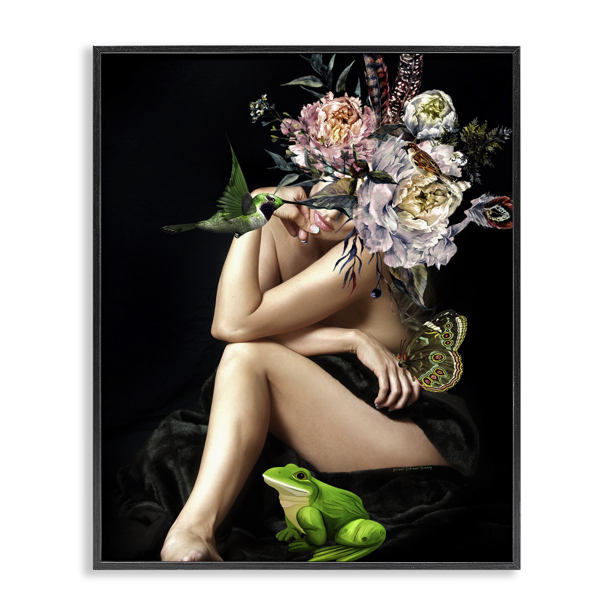 Stupell Industries Midnight Elevations Portrait Abstract Painting Black Framed Art Print Wall Art, 24 x 30