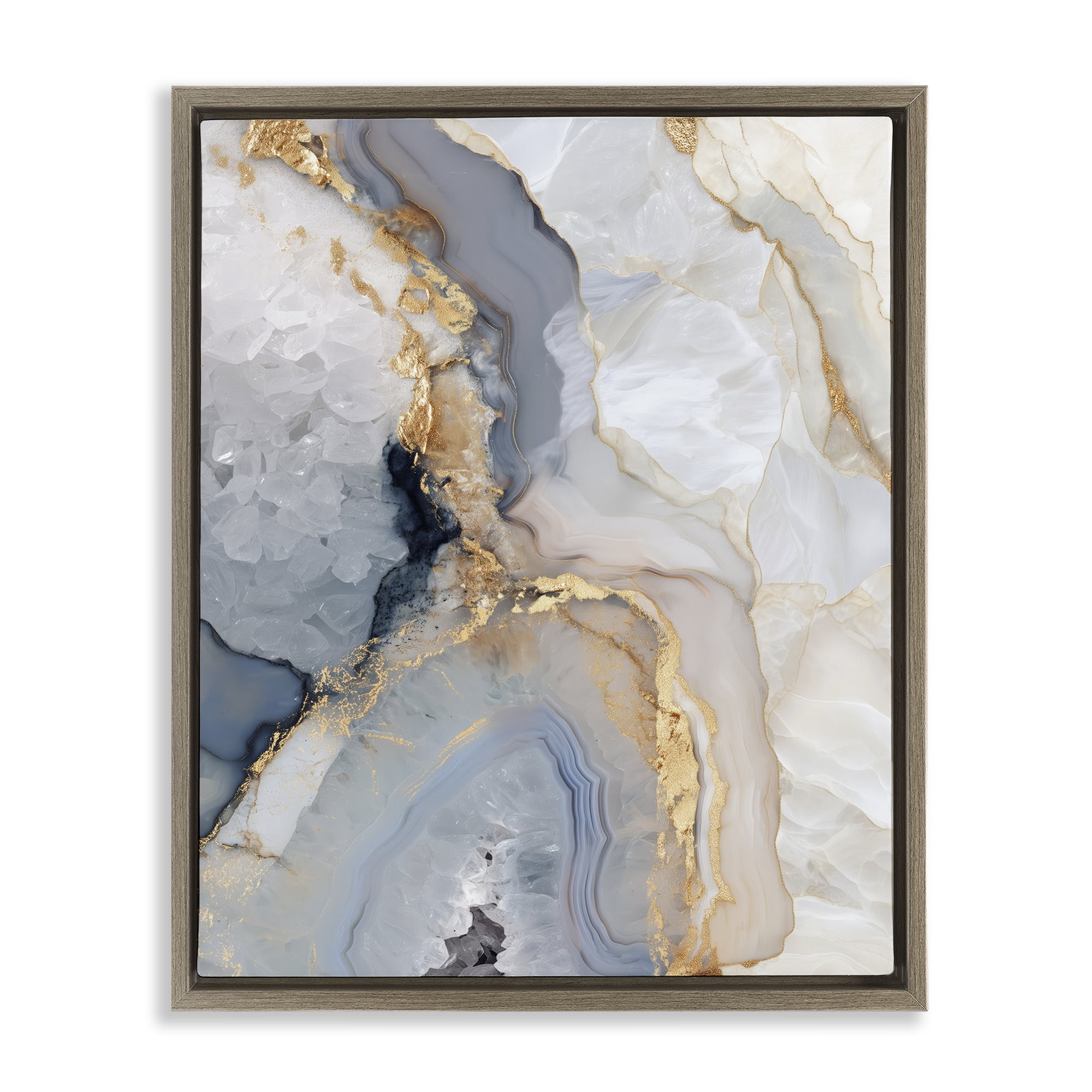 Stupell Industries Midnight Ore Crystals Brown Framed Floater Canvas Wall Art, design by Svetlana Aleynikova