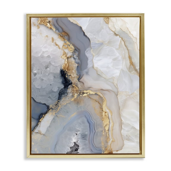 Stupell Industries Midnight Ore Crystals Gold Framed Floater Canvas Wall Art, design by Svetlana Aleynikova