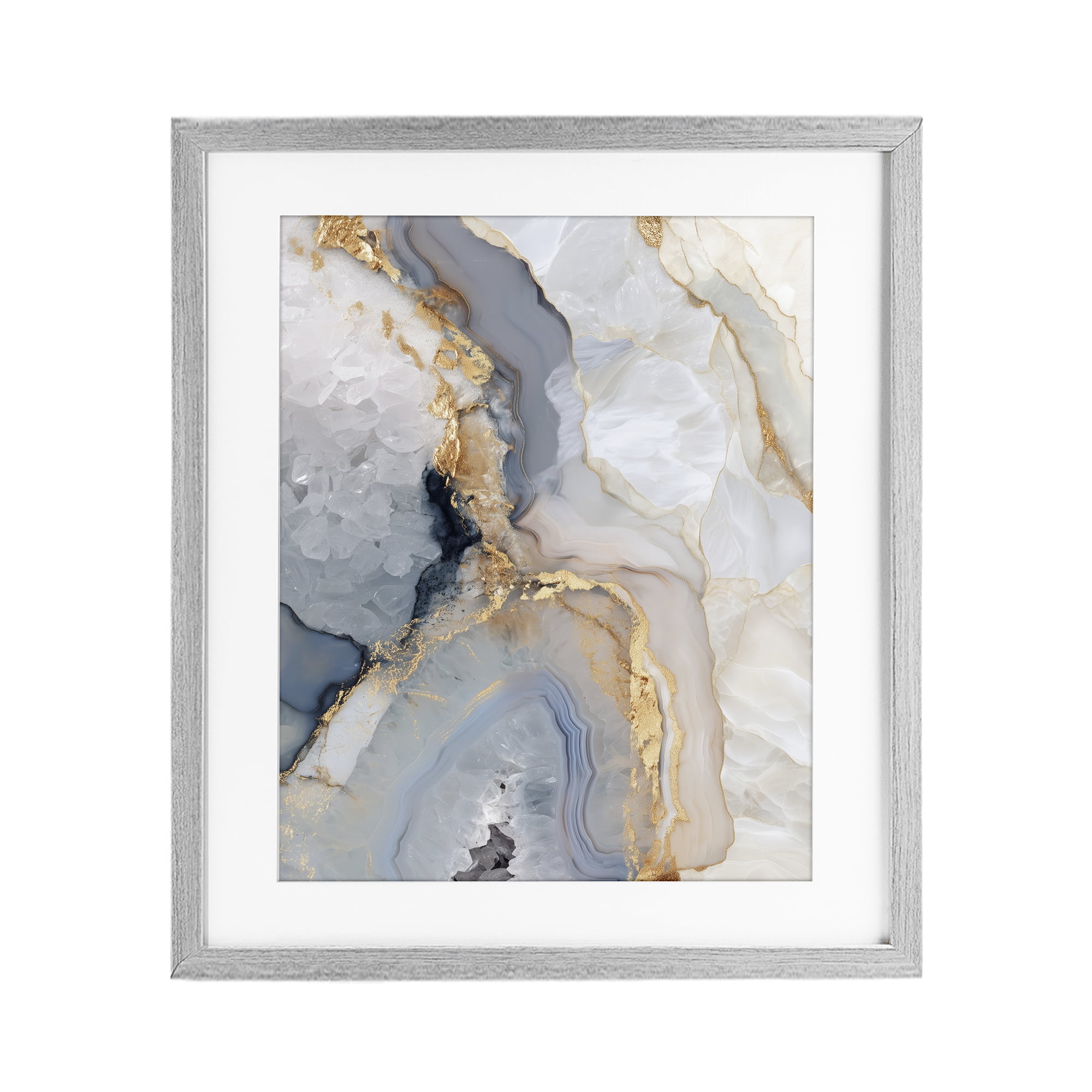Stupell Industries Midnight Ore Crystals Gray Framed Print Under Glass, design by Svetlana Aleynikova