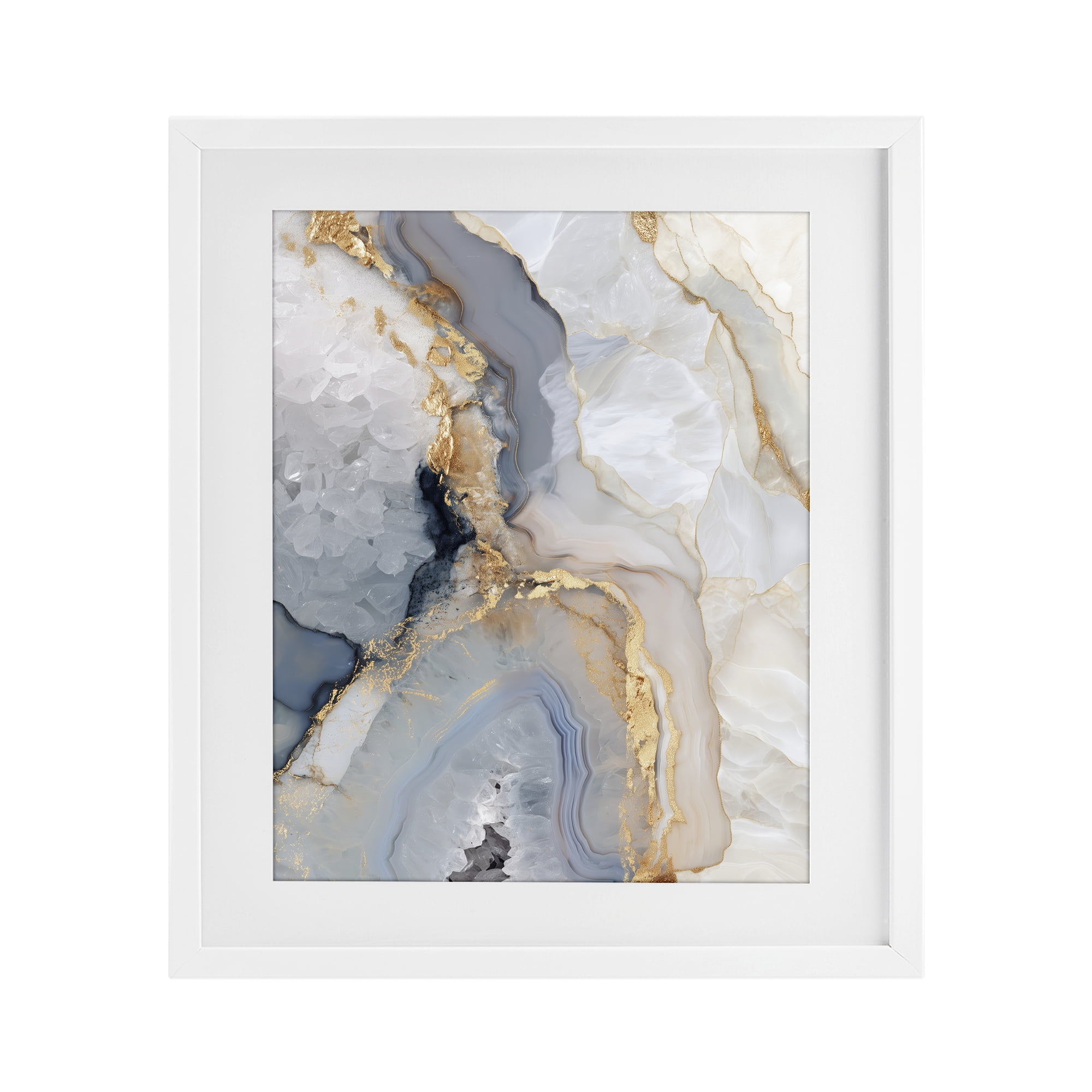 Stupell Industries Midnight Ore Crystals White Framed Print Under Glass, design by Svetlana Aleynikova