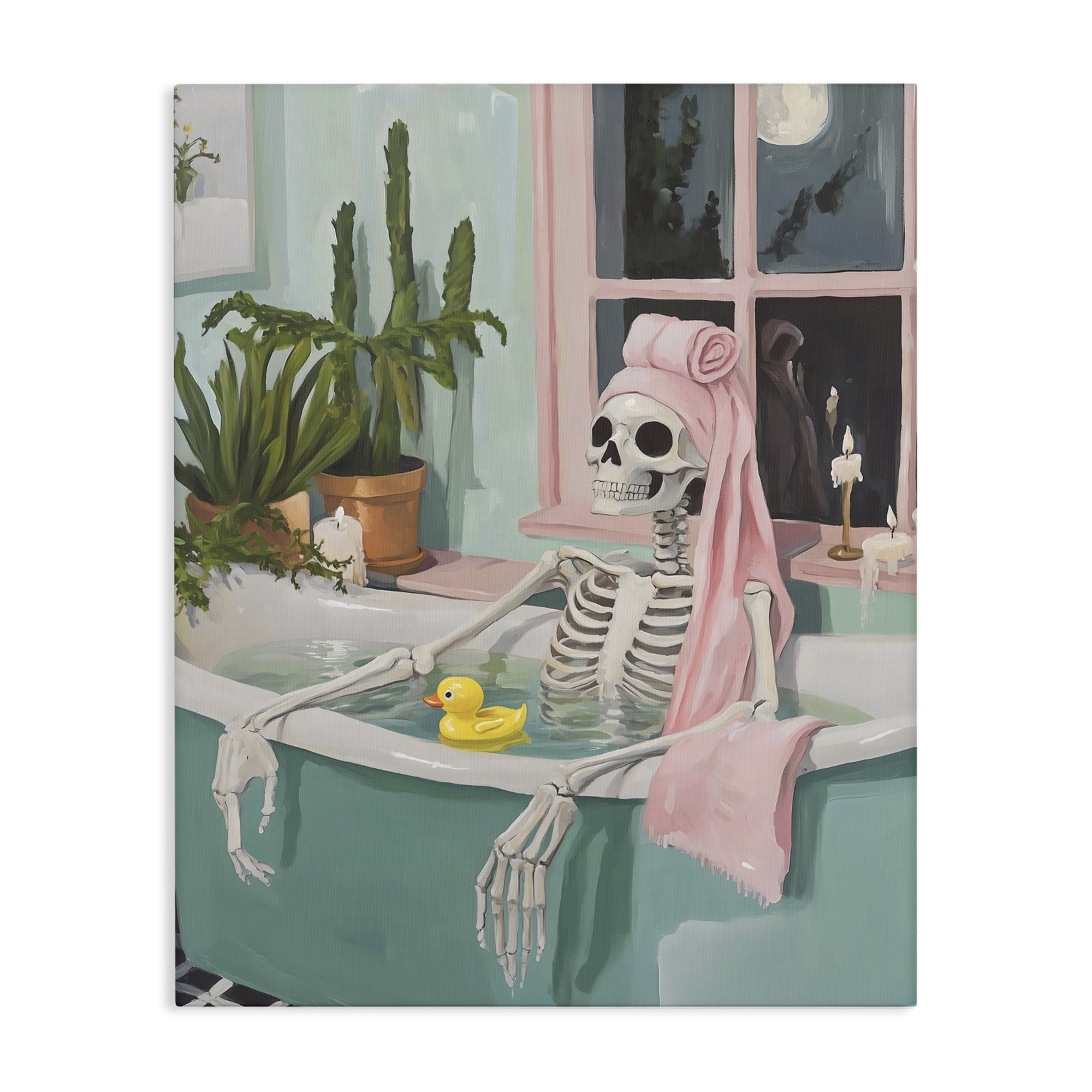 Stupell Industries Midnight Soak Skeleton Canvas Wall Art, design by The Prints Vibe